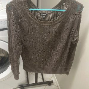 Bebe crochet sweater with gold detail
